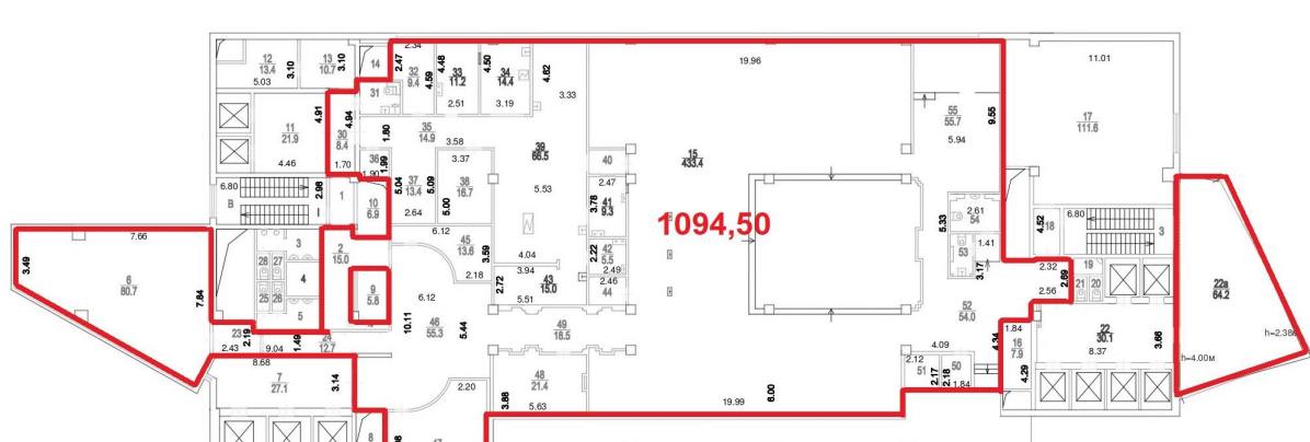 Помещение 1 096 м²